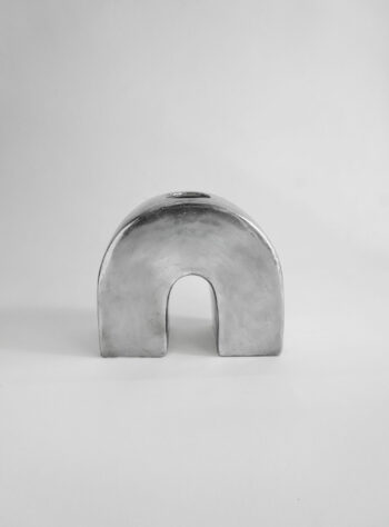 Jarrón Arco Mate Cromo